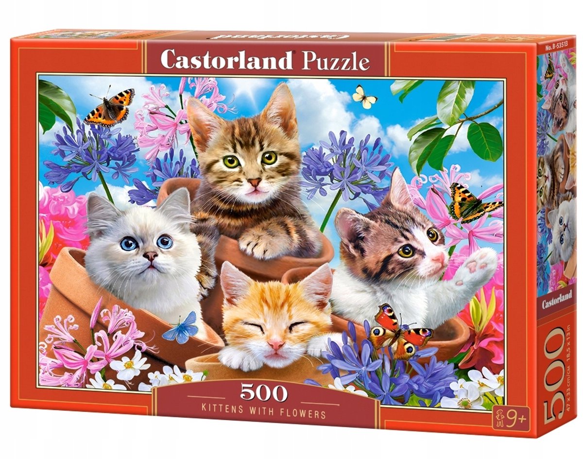 Castorland Puzzel 500 Stukjes: Katjes & Bloemen - Creatief Plezier