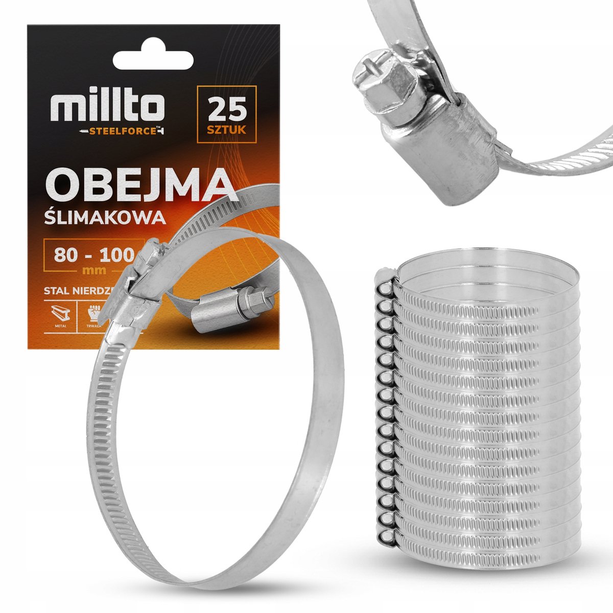 25x Metalen Slangklem 80-100mm - Verstelbare Schroefklem