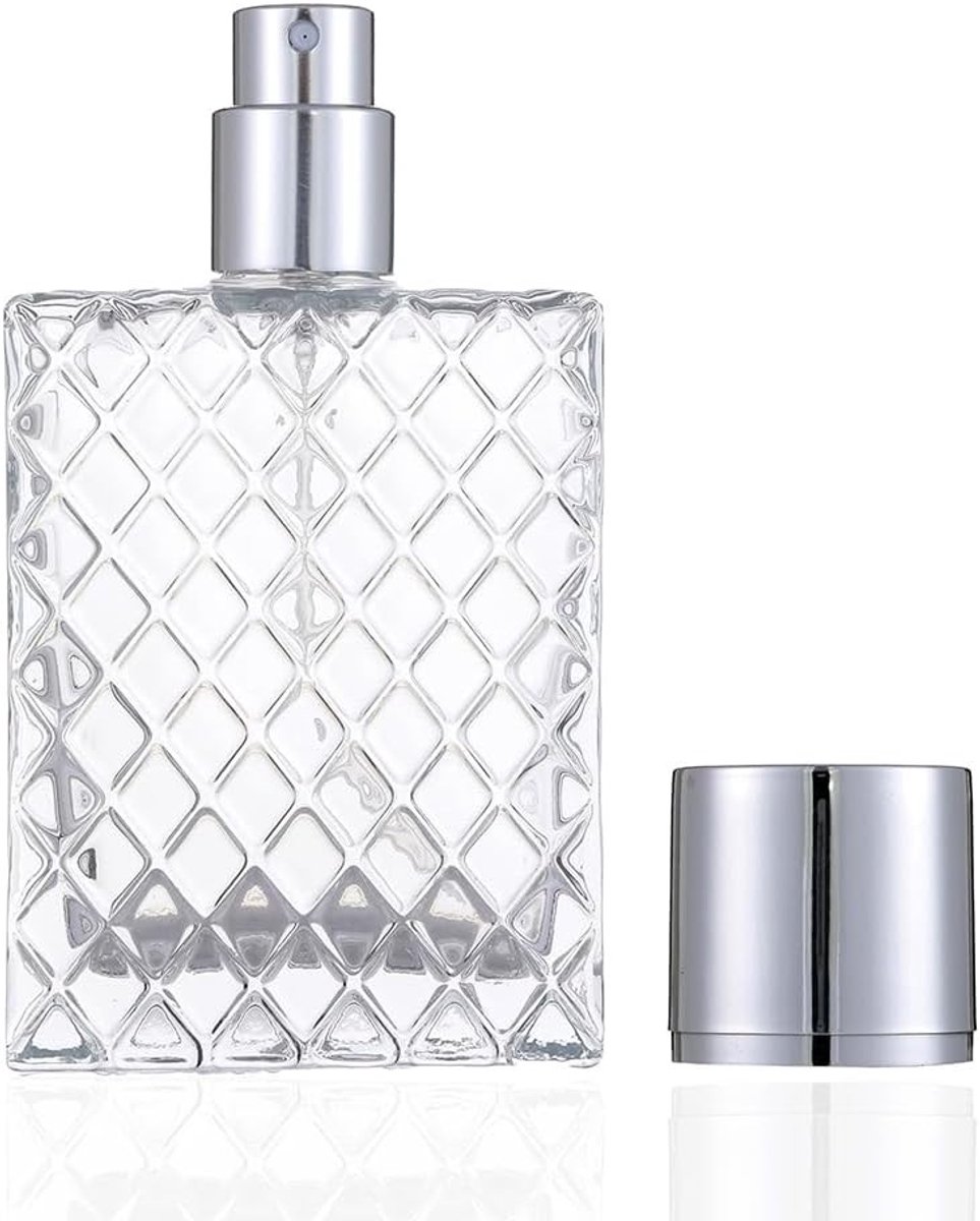 Vulbare 50ml Transparante Atomizer Spray voor Parfum, Draagbare Vierkante Dispenser, Lege Glazen Fles voor Reizen en Geschenken