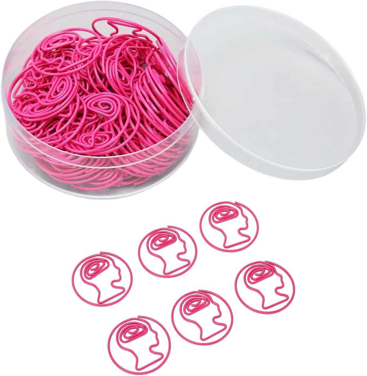 50 Stuks Roze Hersenvormige Paperclips voor Organisatie, Schattige Boekmerken en Kantoorbenodigdheden