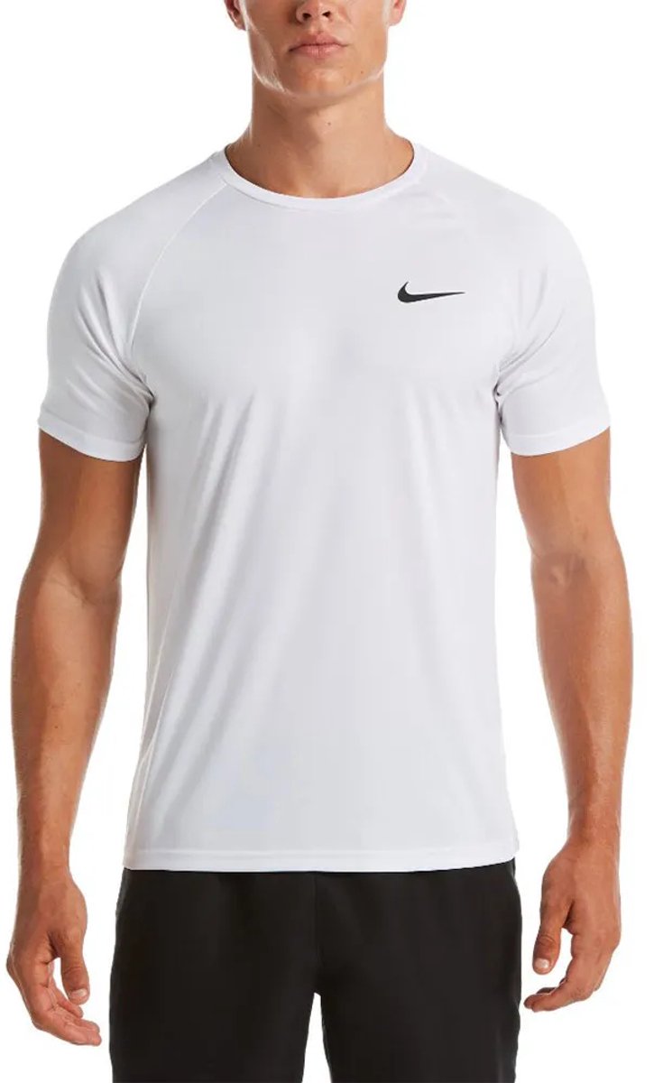 Nike Swim Nike Essential - Short sleeve hydroguard Heren Zwemshirt - White - Maat XS
