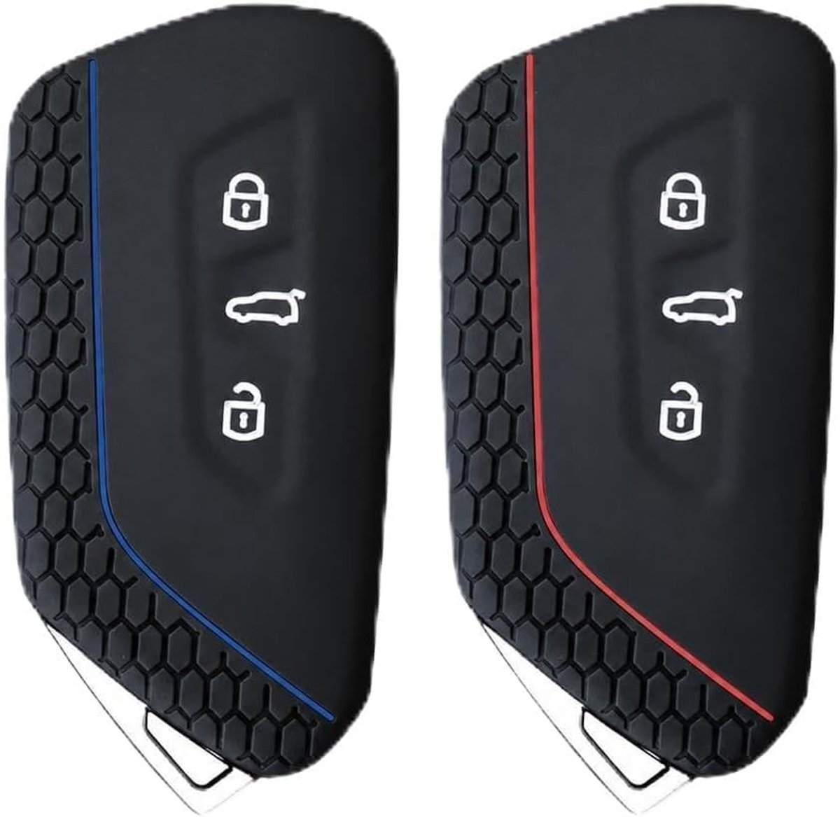 Flexibele TPU/Silicone Sleutelhoes voor VW Golf 8, Skoda, SEAT & Cupra - Bescherming tegen Stof, Krassen en Schokken, Set van 2 Sleutelbeschermers