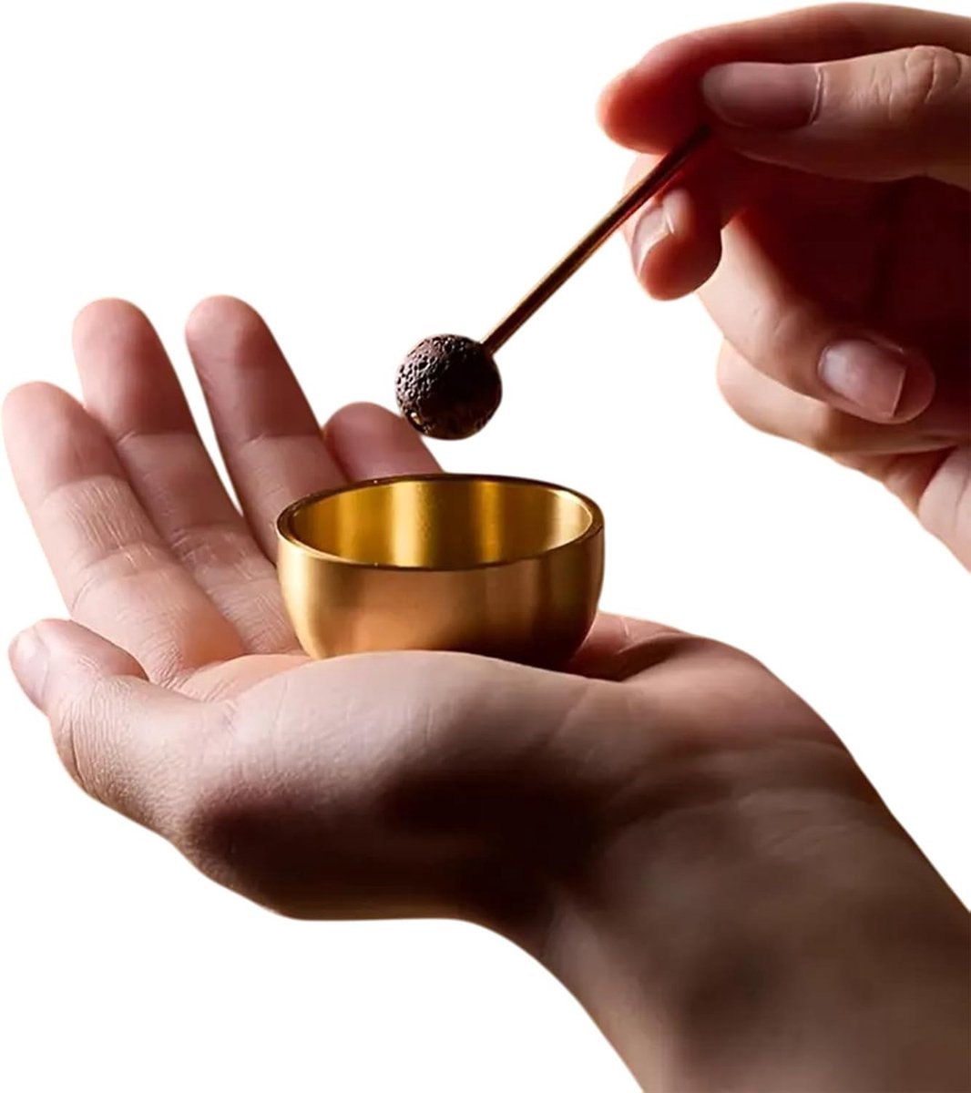 Handgemaakte Tibetaanse Mini Singing Bowl Set voor Meditatie, Stressverlichting en Geluidstherapie met Hamer en Kussen