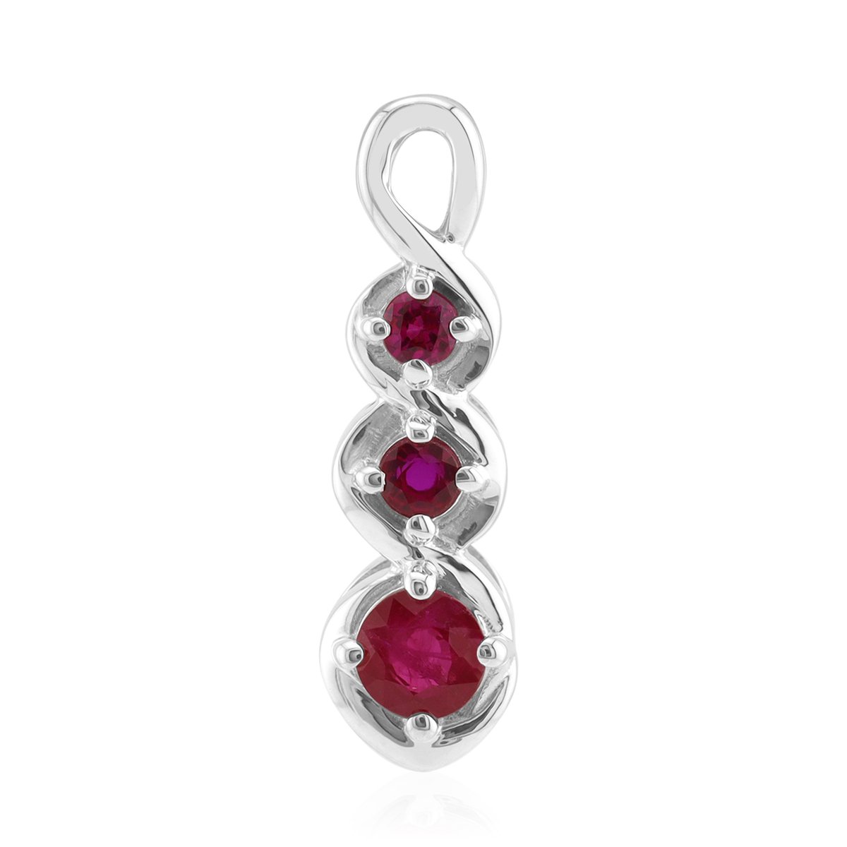 Cavill - Luxe Zilveren Hanger 925 Sterling - 0,315 ct Birmese Robijn - Ronde Edelsteen - Elegante Dames Sieraden Kettinghanger