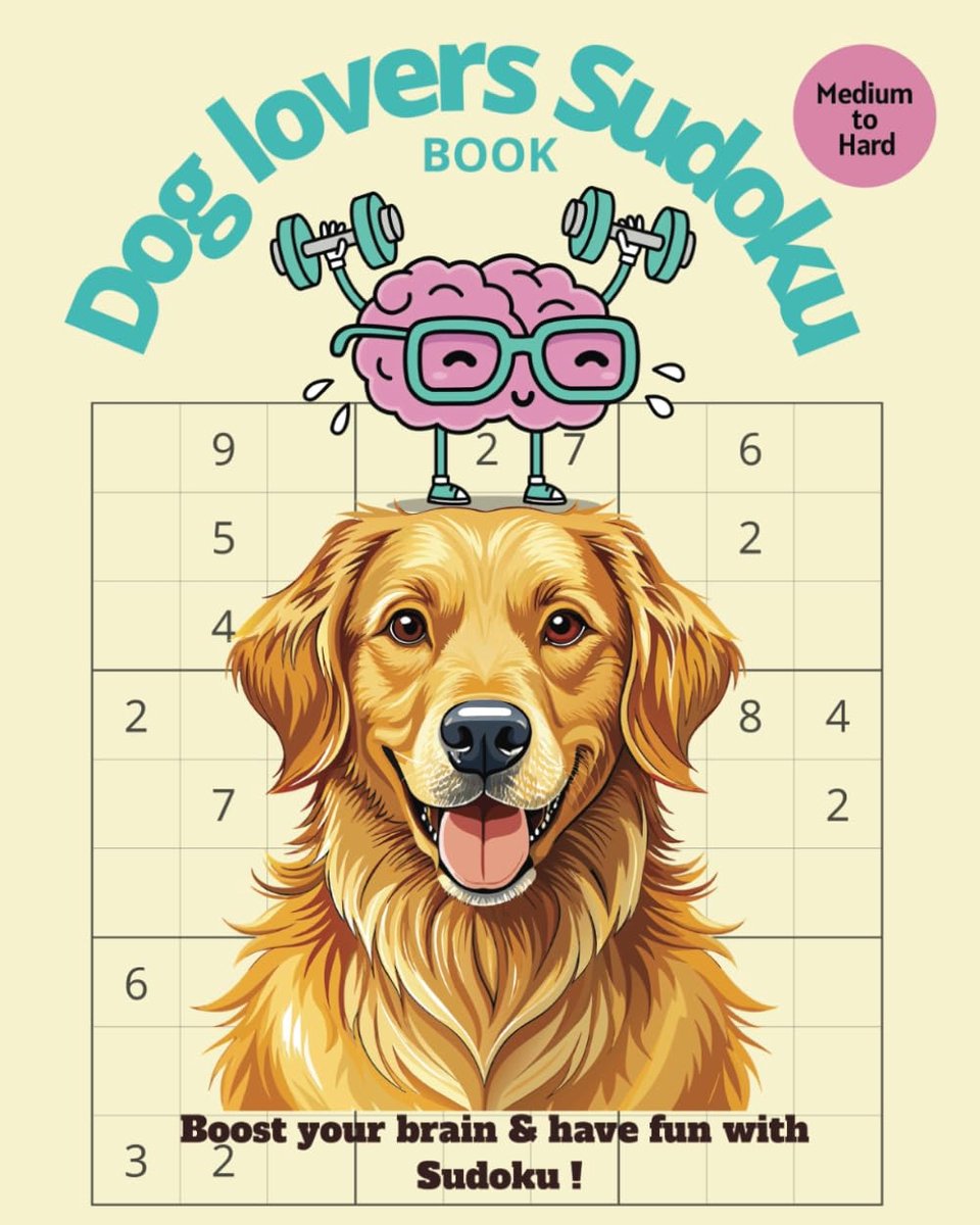 Dog lovers Sudoku Book: Over 100 Puzzles - Medium to Hard with solutions - for Teens and Adults: 110 pages, 8x10 inch - ShopVlot
