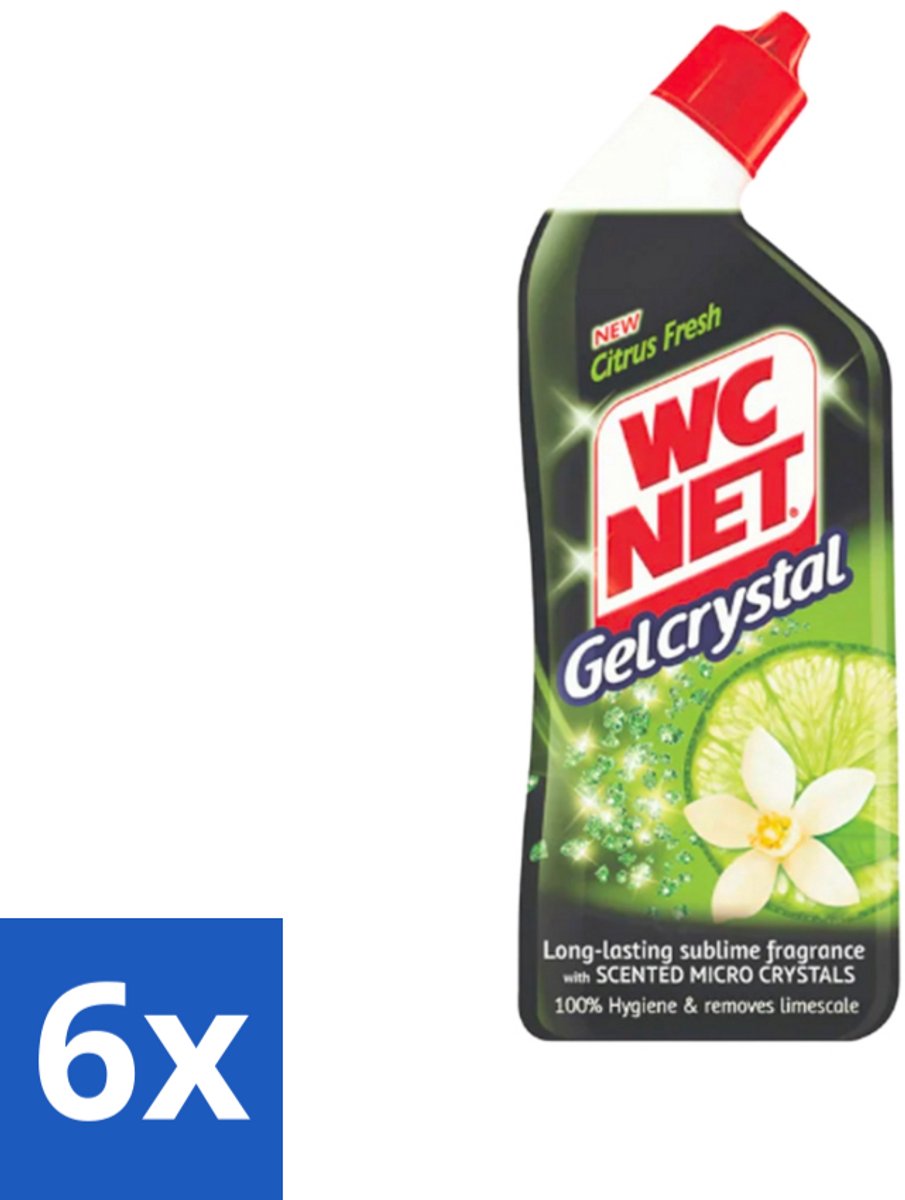 6 x WC Net - Toiletreiniger - Gel - Citrusgeur - Ontkalkt - 750ml - Toiletreiniger - Toiletgel - Citrusgeur - Ontkalkt - Kalkaanslag