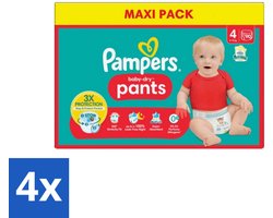 4 x Pampers - Baby-Dry Pants - Luierbroekjes - Maat 4 (9-15 kg) - Extra Droog - 90 Luiers - Pampers Baby-Dry - Luierbroekjes - Babyluiers - Luiermaat 4 - 9-15 Kg