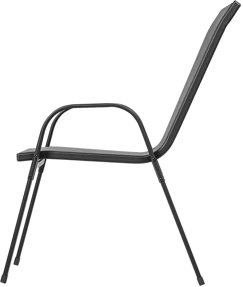 Klarven® Tuinstoel stapelbaar 2 stuks - Ergonomisch comfort - Weerbestendig, eenvoudig schoon te maken - B 54,5 x D 70 x H 92 cm
