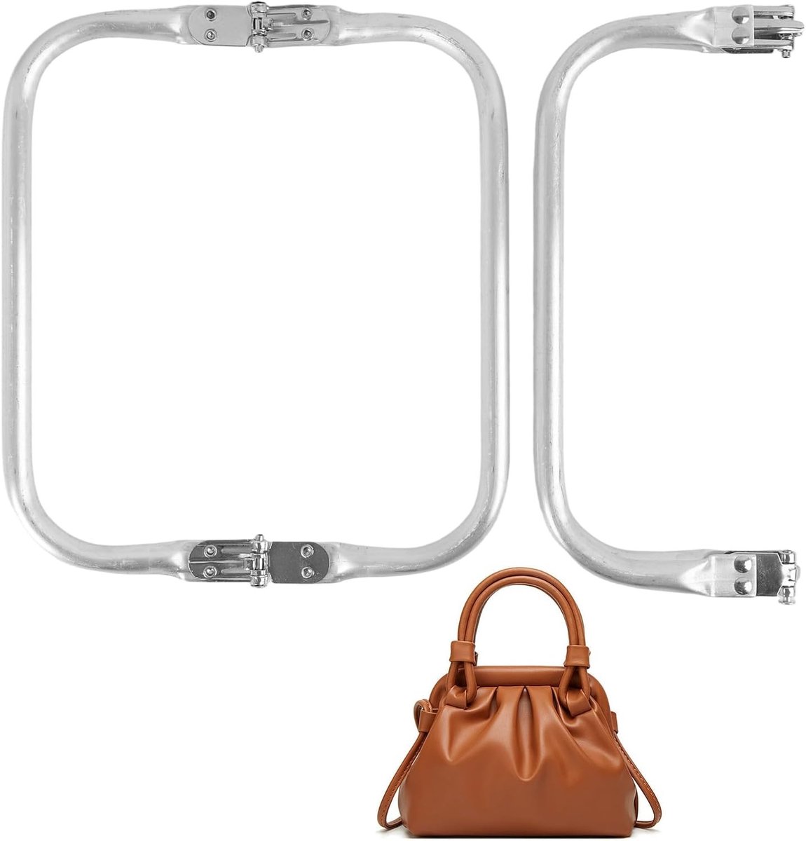 Set van 2 U-vormige aluminium zaksluitingen, 20 x 9 cm, duurzaam en roestvrij, ideaal voor handgemaakte tassen en portemonnees, perfect voor haken en naaien