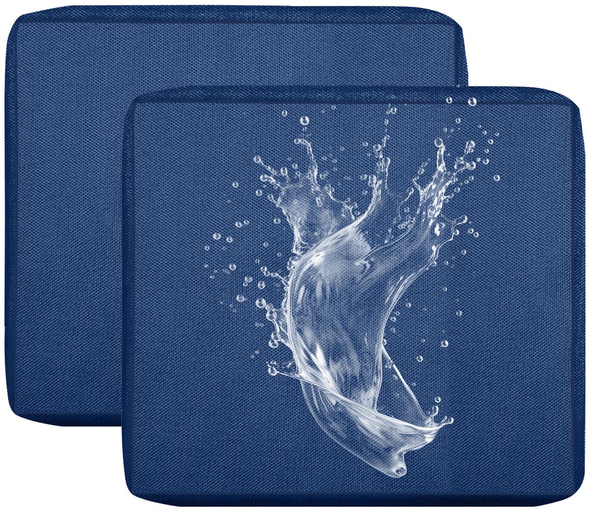 Waterdichte kussenhoes 50 x 55 cm - marineblauw - afneembaar - bescherming voor tuinmeubelen - ShopVlot