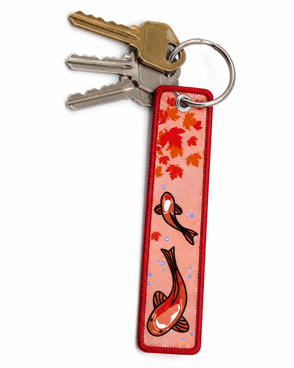 Sleutelhanger - geluksbrenger - Japan - Koi karper roze - 1 stuks