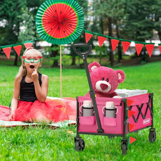 Opvouwbare Wagen - Draagbare Kar - Boodschappen Vervoeren - Compact Opvouwbaar - 100L Capaciteit - Zwart — afbeelding 3