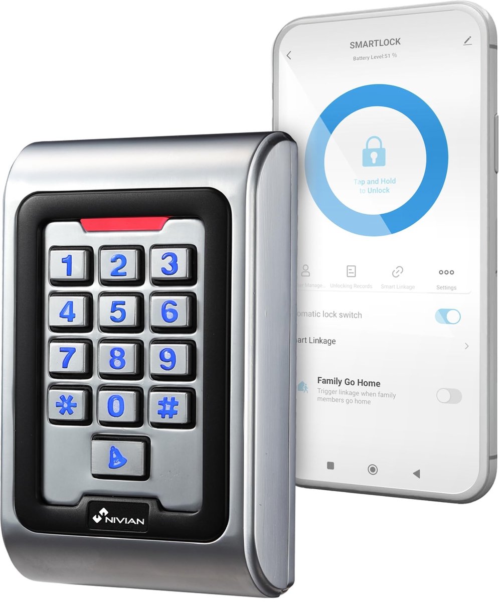 Solidchoice - Autonoom Toegangscontrolesysteem met EM Kaart, PIN en App - WiFi & Wiegand
