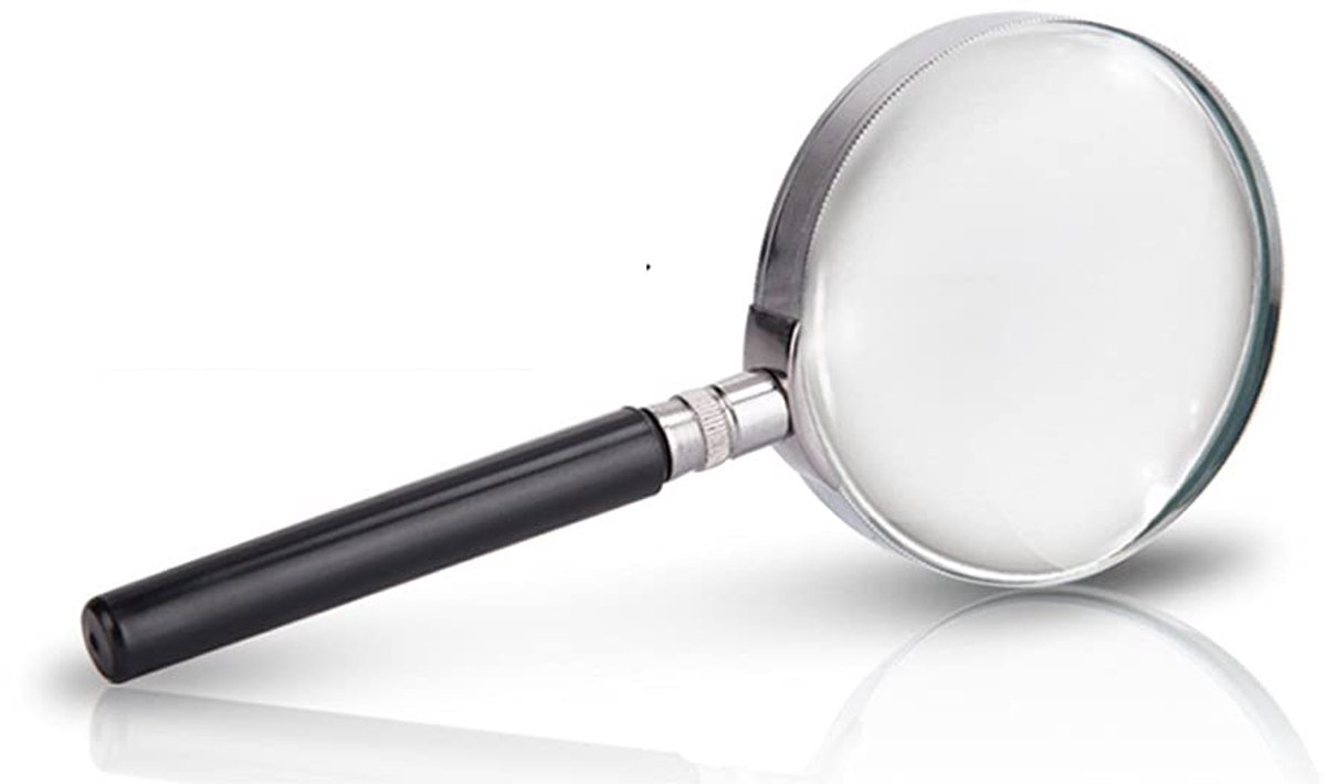 Vergrootglas - Loep - 8x vergroting - Insectenloep - Handloep - Vergrootglas - Insecten bekijken - Magnifying glass - Zilverkleurig - Met handvat - 17,5 x 7,5 cm - Jonyx