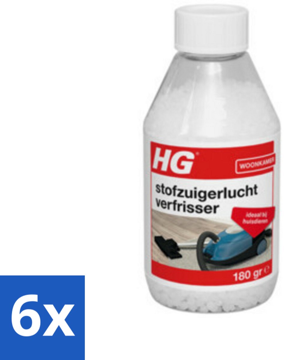 6 x HG Stofzuigerlucht Verfrisser 180 gr - Stofzuiger Geur - Stofzuiger Verfrisser - Stofzuiger Geur Neutraliseren - Frisse Lucht Stofzuigen - Huisdier Geur