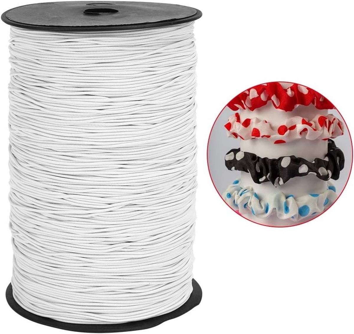 Ronde Elastische Koorden voor Creatief Cadeau Inpakken, Sieraden Maken en Kleding, 1.5mm 500M Stretchy Bungee Touw