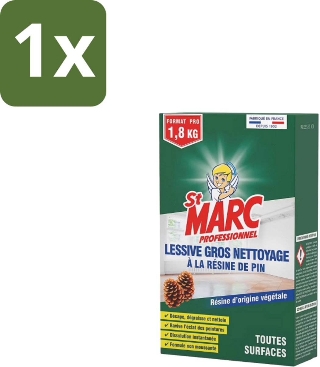 1 x St. Marc – Multireiniger Poeder – Professioneel Dennenhars – 1 kg - Arvenharspoeder - Professionele Reiniging - Dennenhars - Reiniging Muren - Reiniging Vloeren