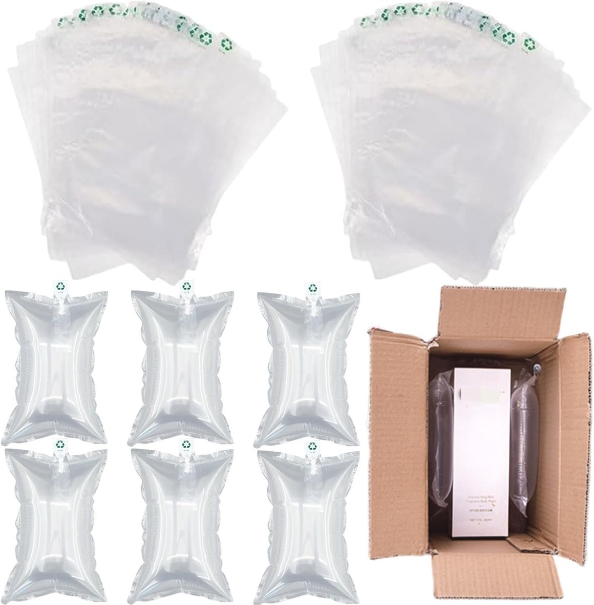 200 Stuks Opblaasbare Beschermkussens met Pomp voor Transportverpakking en Cosmetica, Ideaal voor Glas en Breekbare Voorwerpen