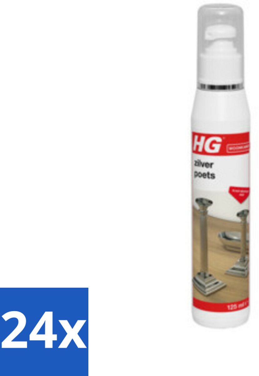 24 x HG Zilverpoets 125 ml - Zilverpoets - Zilver Schoonmaken - Zilver Glans - Antieke Zilveren Voorwerpen - Zilver Onderhoud
