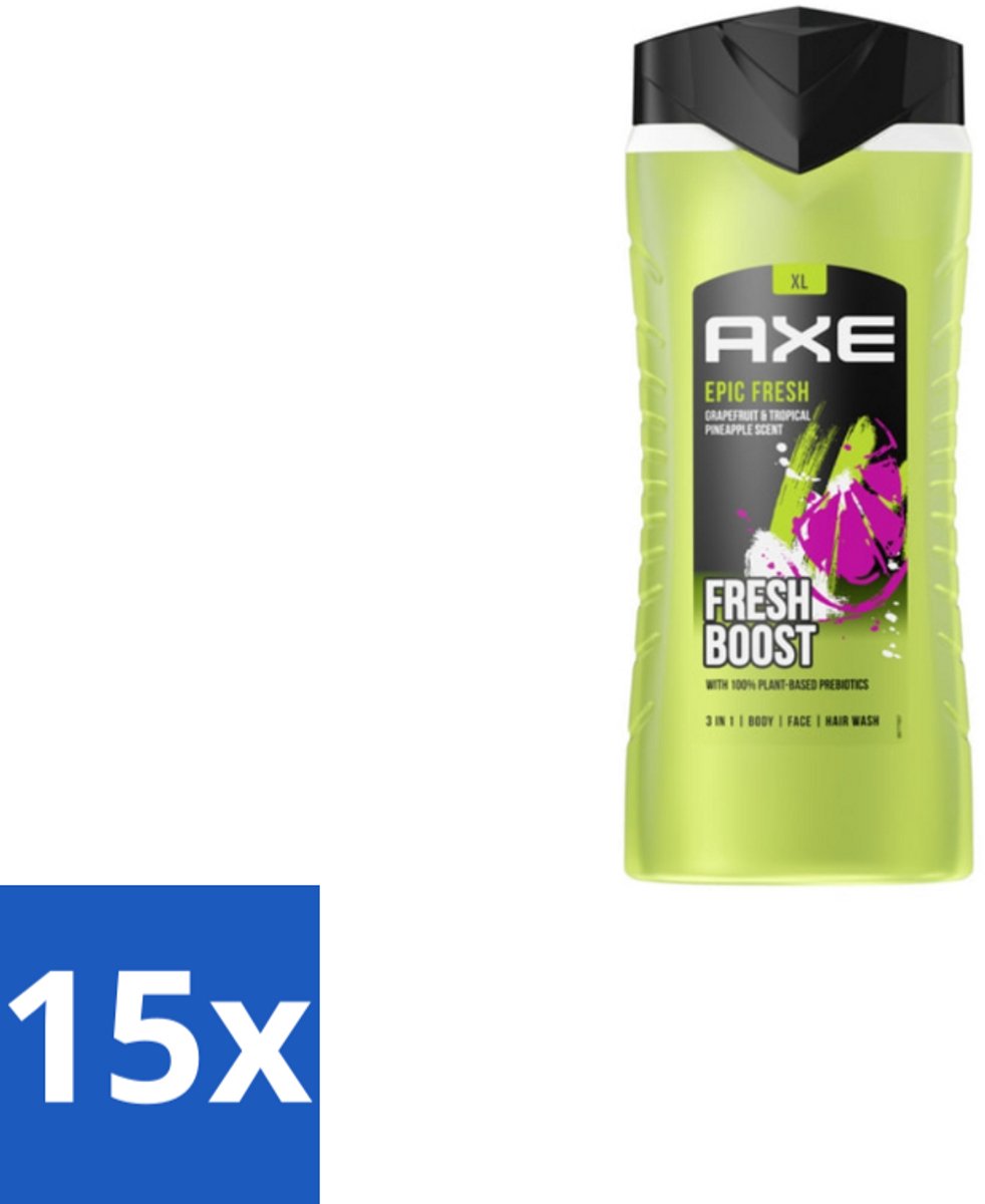 AXE – Douchegel – Epic Fresh Fresh Boost 3-in-1 – 400 ml - Bulkverpakking - 15 stuks