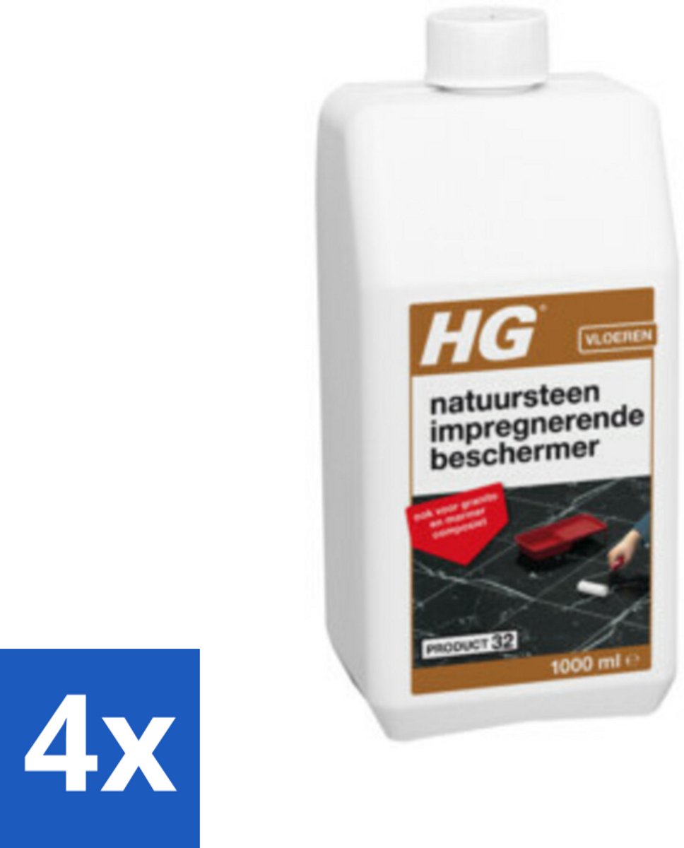 4 x HG Impregnerende Beschermer 1 liter - Natuursteen Beschermer - Impregneren Natuursteen - Vuilwerend Natuursteen - Vlekwerend Natuursteen - Marmer Bescherming