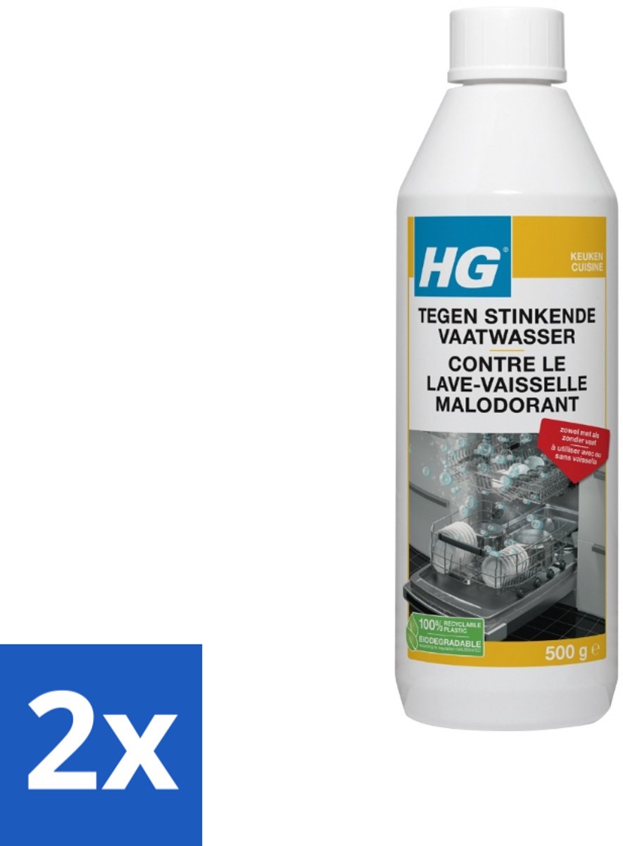 2 x HG Stinkende Vaatwasser 500 gr - Vaatwasser Reiniging - Vaatwasser Geur - Vaatwasser Ontstopping - Vaatwasser Schoonmaken - Vaatwasser Onderhoud
