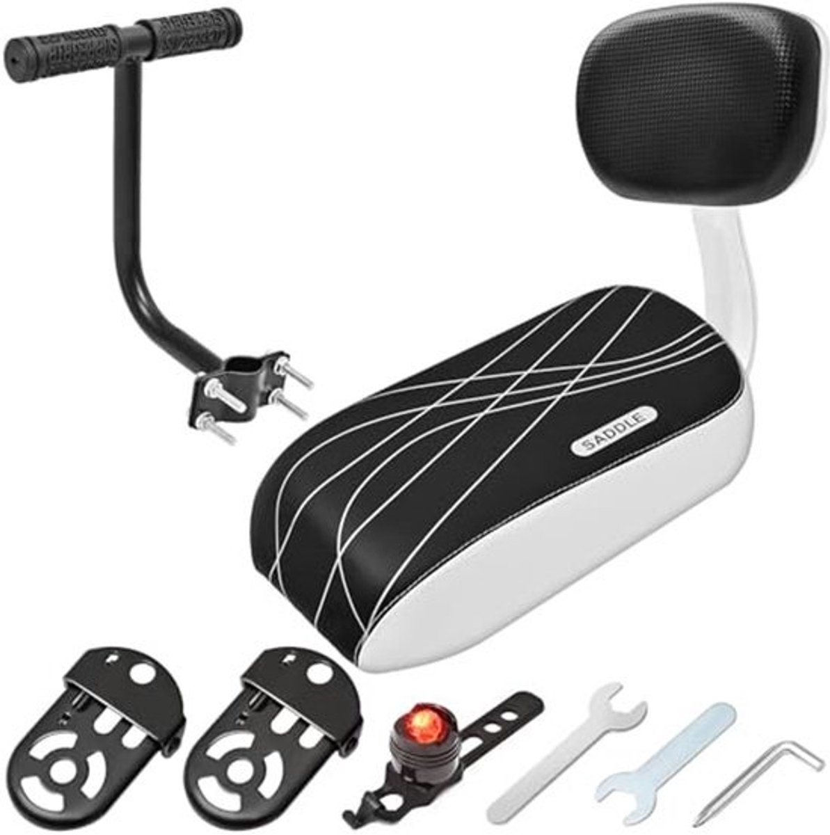Veilig Kinderfietszitje voor Achterop de Fiets met Comfortabele Rugleuning en Armsteun