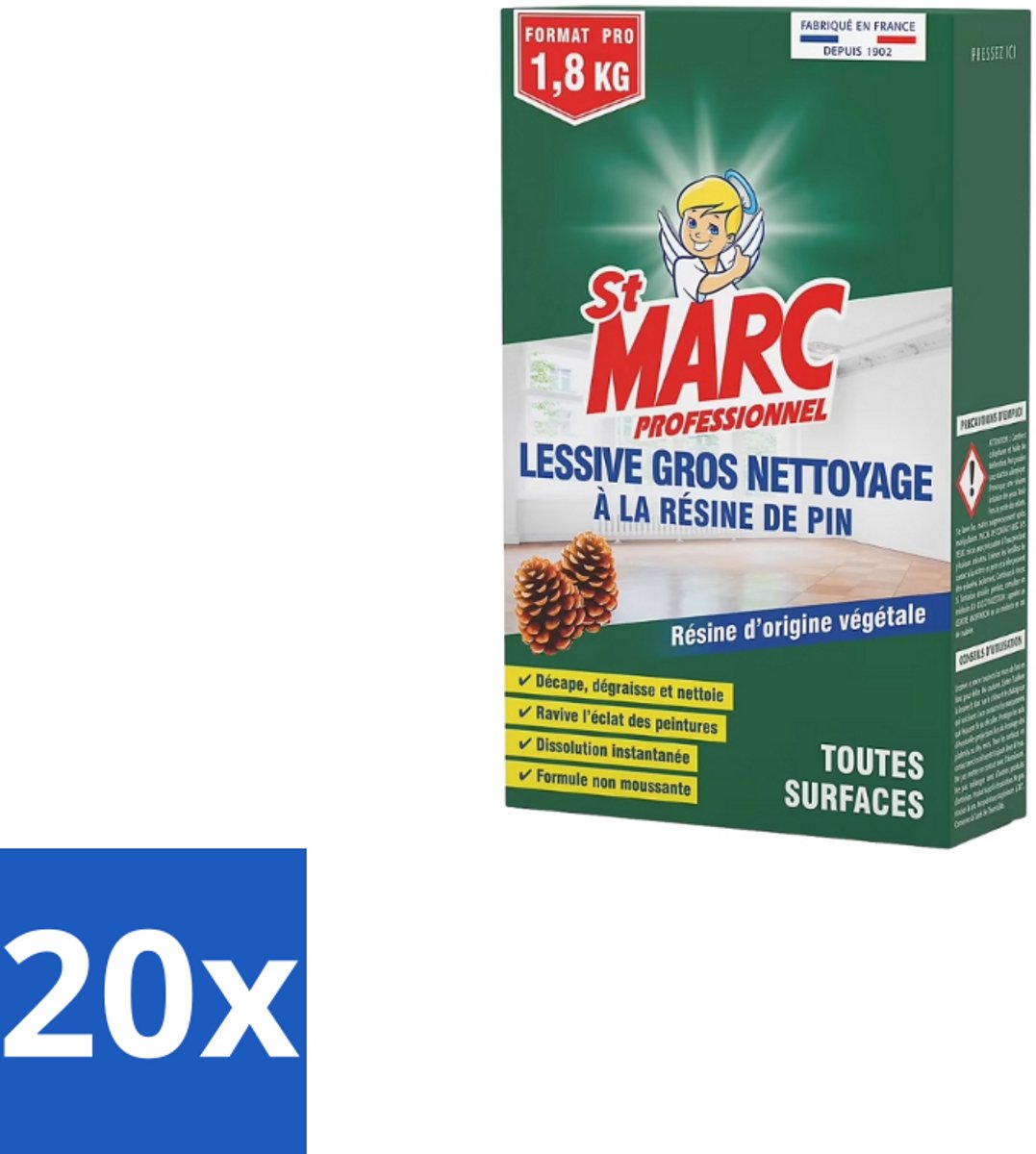 St. Marc – Multireiniger Poeder – Professioneel Dennenhars – 1 kg - Bulkverpakking - 20 stuks