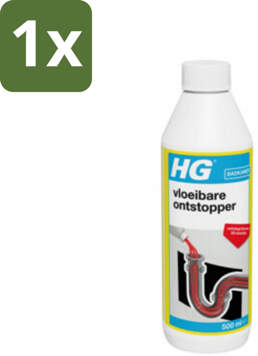 1 x HG Vloeibare Ontstopper 500 ml - Vloeibare Ontstopper - Verstopping Oplossen - Badkamer Ontstopper - Wasbak Ontstopper - Toilet Ontstopper
