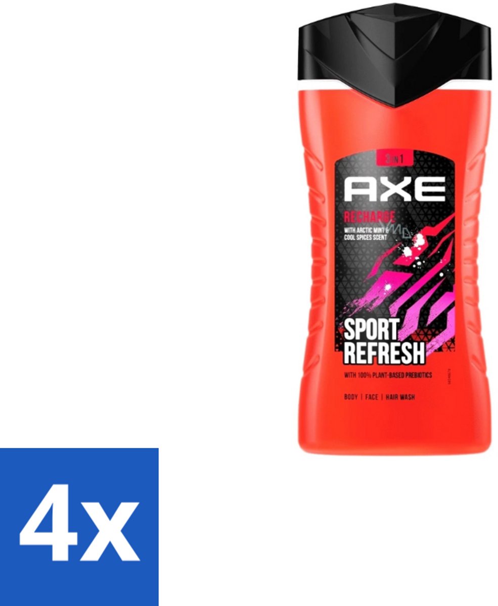 AXE – Douchegel – Sport Refresh – 250 ml - Voordeelverpakking - 4 stuks