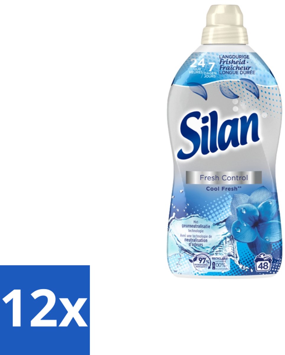 Silan – Wasverzachter – Fresh Control Cool Fresh – 1056 ml - Voordeelverpakking - 12 stuks