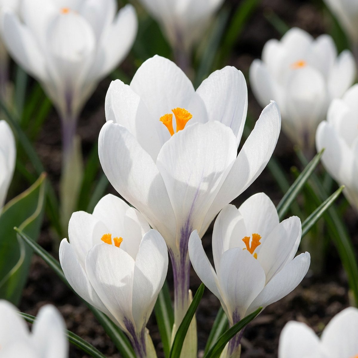Green boutiQ - 120x Crocus White - Witte krokus - Diversen - Verwilderingsbol - Bolmaat 7/8