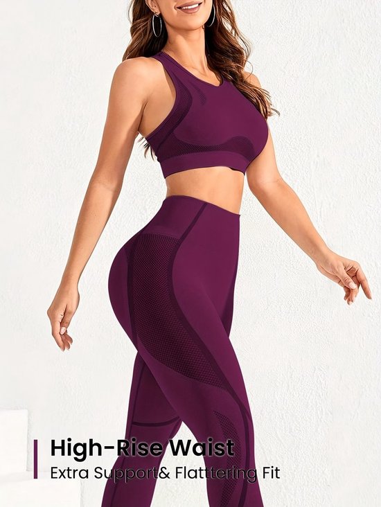 Currero Pilates Pak Dames - Yoga - Buttshaper - Gym - Fitness - Butt Lift - Bil Vergrotend - Heup Liftend - Yogakleding - Roze L — afbeelding 5