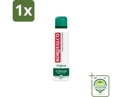 1 x Borotalco - Deodorant Spray - Original - Active Crystal Talc - 0% Alcohol - 150 ml - Borotalco Deodorant - Deodorant Spray - Antitranspirant - Anti-geur - Talkpoeder