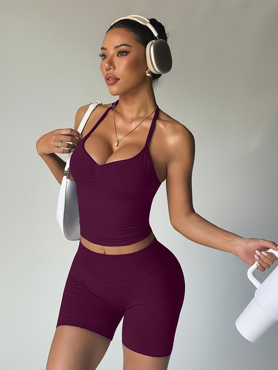 Currero Pilates Pak Dames - Yoga - Buttshaper - Gym - Fitness - Butt Lift - Bil Vergrotend - Heup Liftend - Yogakleding - Paars S — afbeelding 4