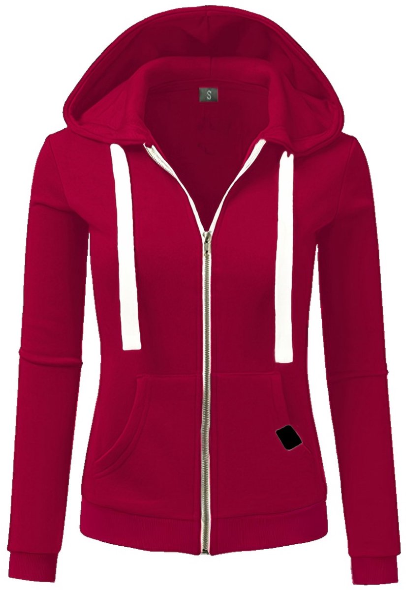 Currero Vest Dames Met Rits Sweater Cardigan Gebreid Sweaters Hoodie Warme Trui Lange Mouw Rood