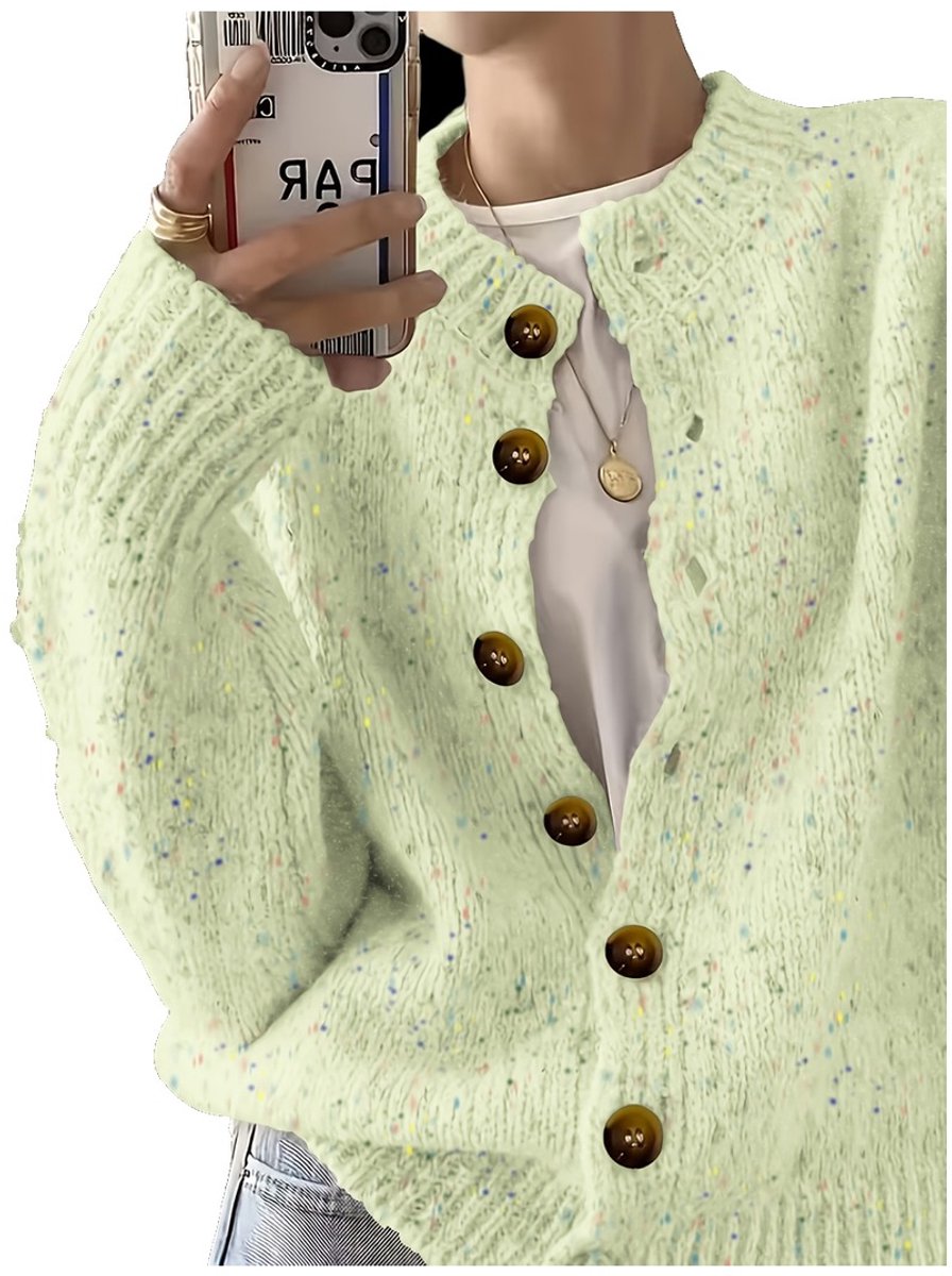 Currero Cardigan Dames Vest Vrouwen Met Knopen Volwassenen Warm Gebreid Vest Long Licht Groen