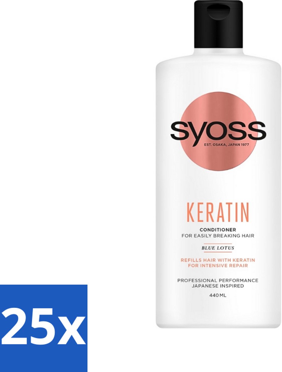 25 x Syoss Keratin Conditioner - Crèmespoeling - Keratine - 440 ml - Herstel Haar - Krachtig Haar - Beschadigd Haar - Keratine Conditioner - Crèmespoeling