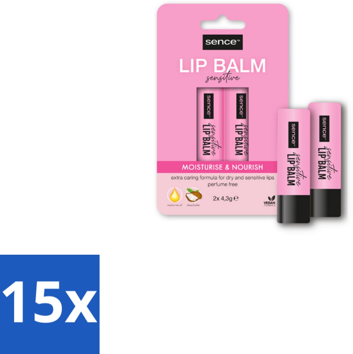 Sence Lippenbalsem Sensitive 2 stuks per verpakking - Bulkverpakking - 15 stuks