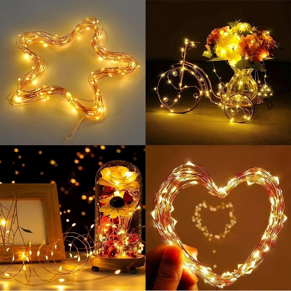 Clarhill USB Fairy Lights 1 Pack, 20 m/20 m Paars 200LED USB Cooper Draad String Lights met Afstandsbediening, 8 - ShopVlot