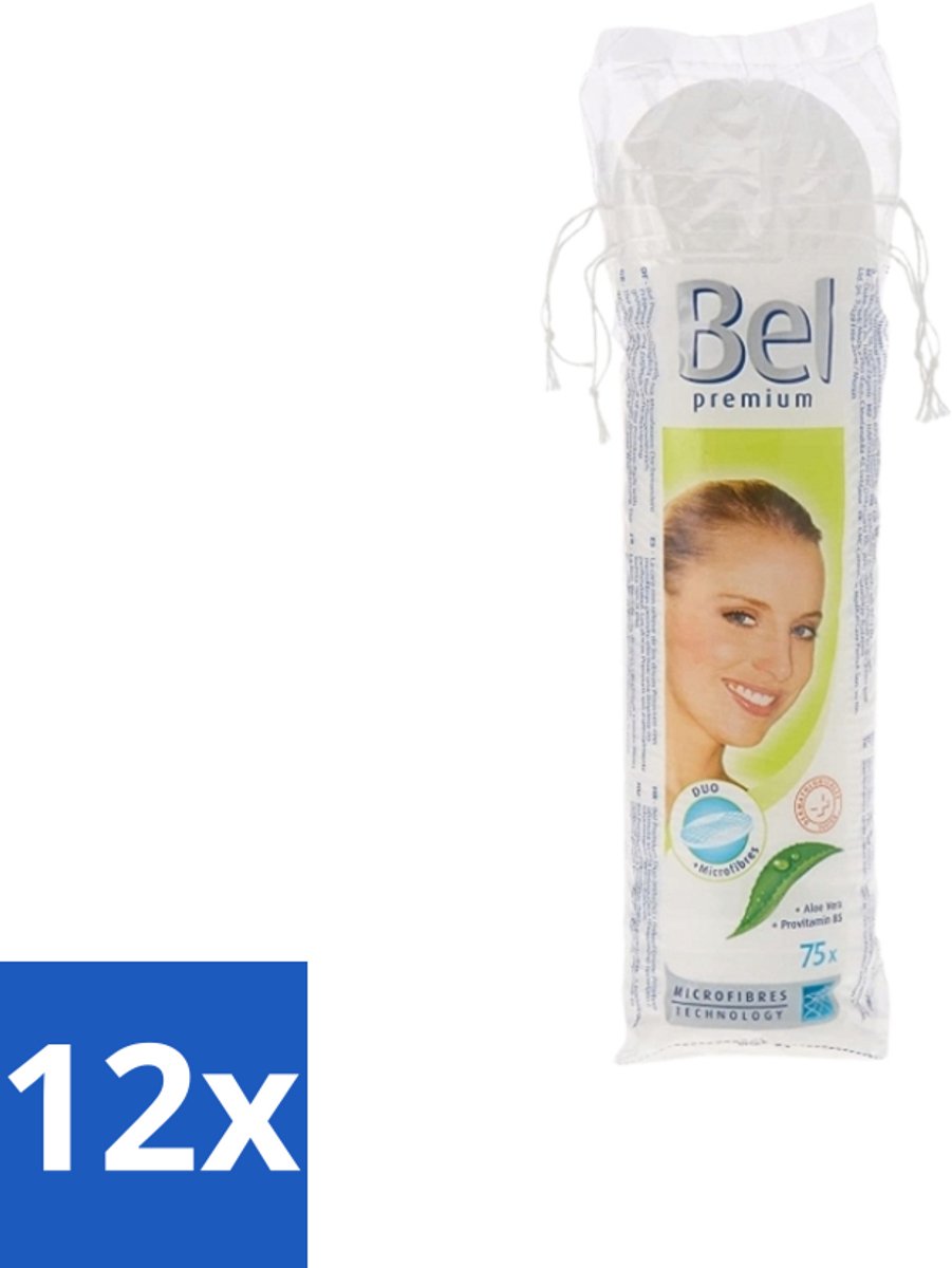 12 x Hartmann Bel - Wattenpads Premium Klein Rond - 75 stuks per verpakking - Bel Wattenpads - Biologische Wattenpads - Katoen Wattenpads - Milieuvriendelijke Wattenpads - Gezichtsverzorging