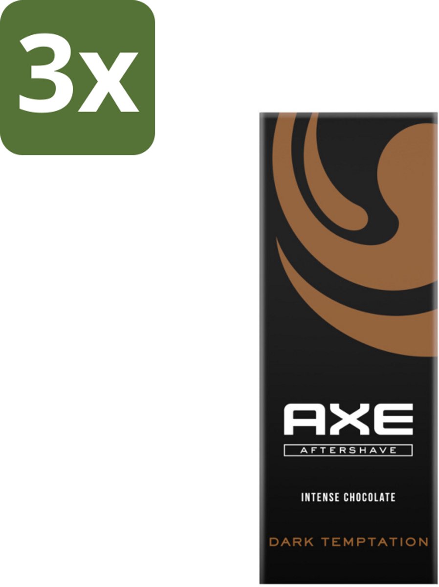3 x Axe Dark Temptation Aftershave 100 ml - Aftershave - Chocolade - Aftershave Geur - Verleidelijk Aroma - Huidkalmering