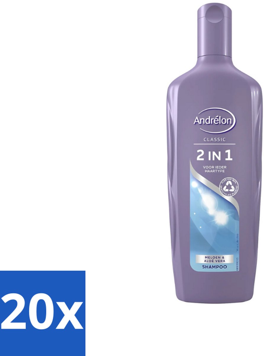 20 x Andrélon - 2-in-1 - Shampoo - Voor Snel & Effectief Wassen - 300 ml - 2-in-1 Shampoo Conditioner - Snel Wassen - Effectief Wassen - Haar Reinigen - Haar Verzorgen