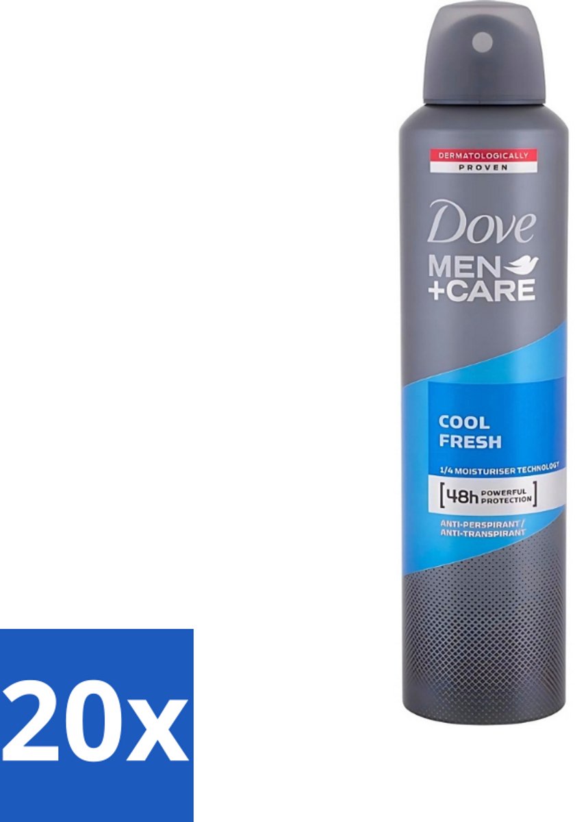 20 x Dove - Deodorant - Spray Men+Care Cool Fresh - Verfrissend en langdurige bescherming - 250 ml - Deodorant Spray - Zweetgeur - Langdurige Bescherming - Frisheid - Mannelijke Geur