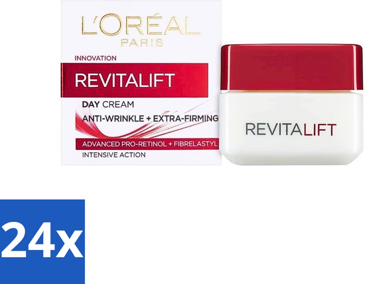 24 x L'Oréal Revitalift 40+ - Dagcrème - Hydrating Anti-Rimpel - 50 ml - Anti-rimpel Crème - Anti-aging Crème - Hydrating Crème - Crème Voor Veroudering - Crème Voor Huidverjonging