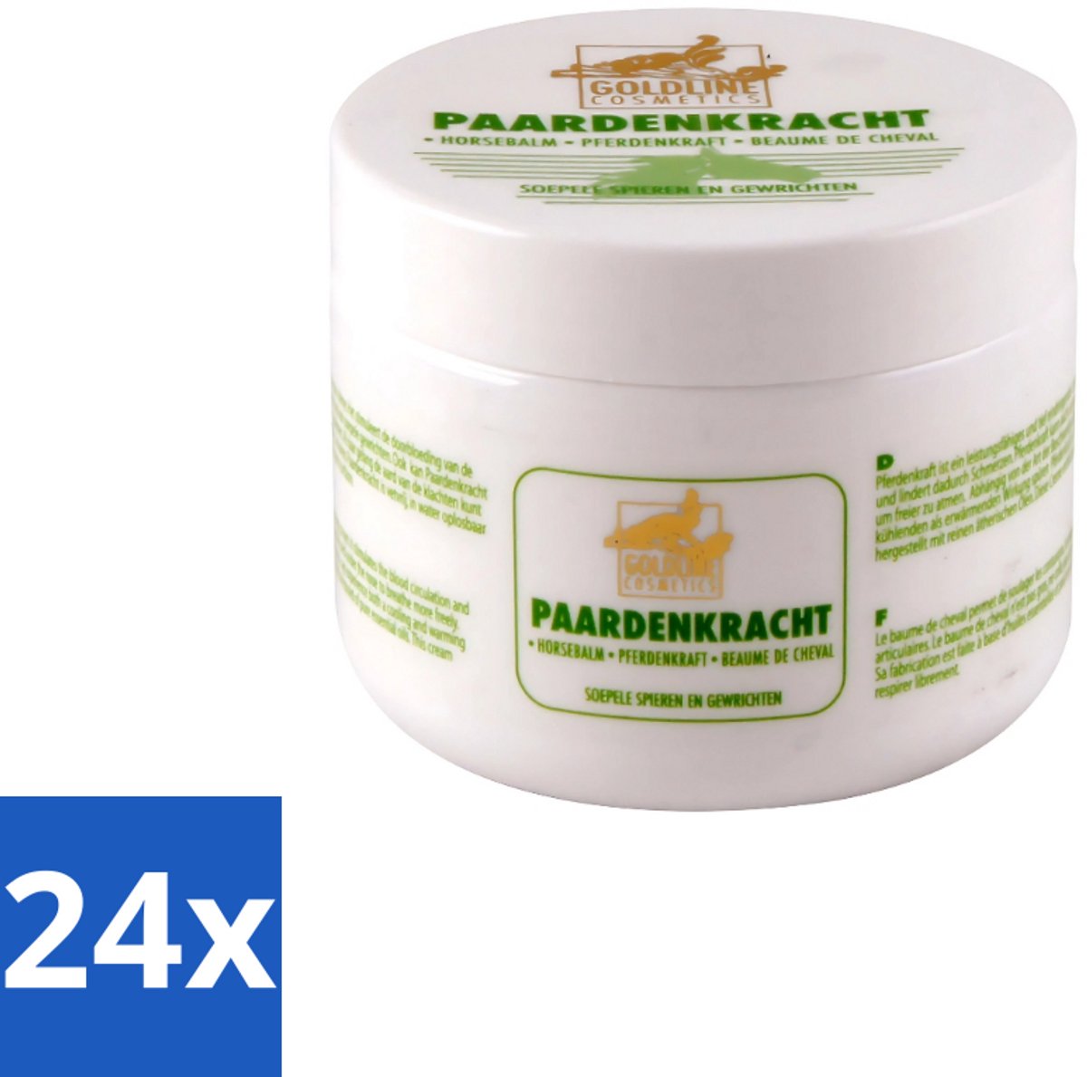 24 x Goldline - Bodycrème - Paardenkracht - Herstel & Verzorging - 250 ml - Bodycrème - Herstel - Hydratatie - Huid Verzorging - Paardenkracht