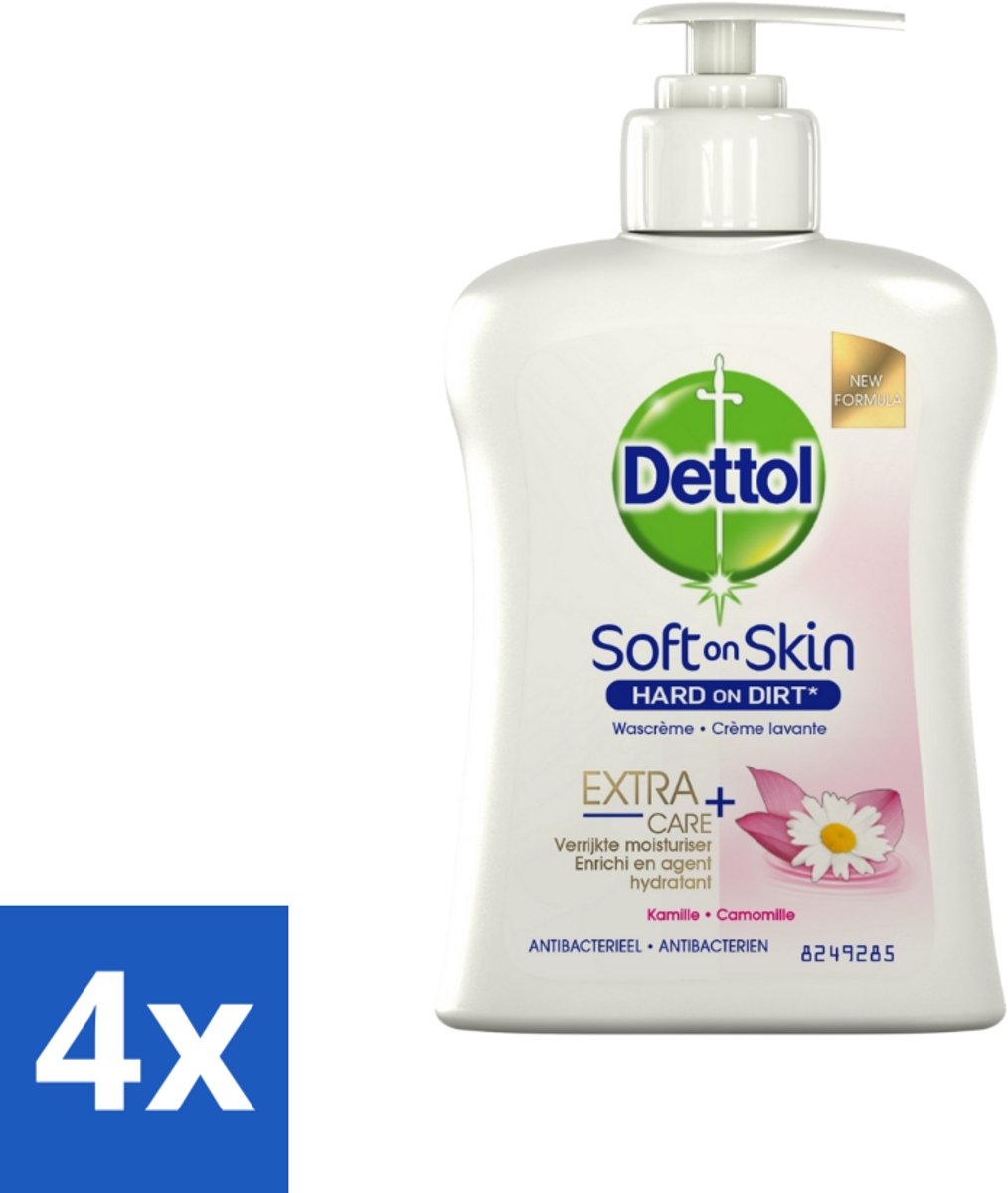 4 x Dettol - Handzeep - Antibacterieel - Hydraterend - Kamille - 250 ml - Handzeep - Antibacterieel - Hydraterend - Kamille - Handwas