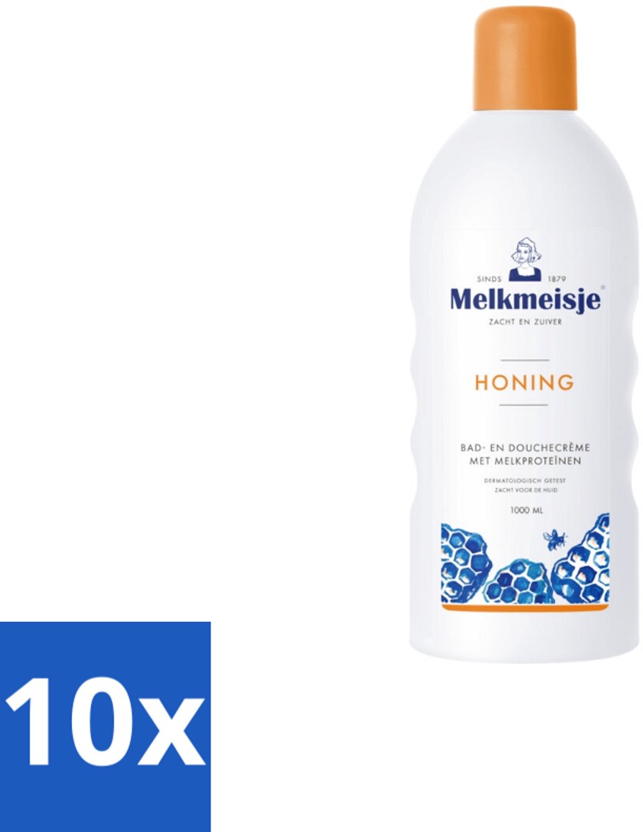 Melkmeisje – Bad & Douche – Honing – 1000 ml - Bulkverpakking - 10 stuks