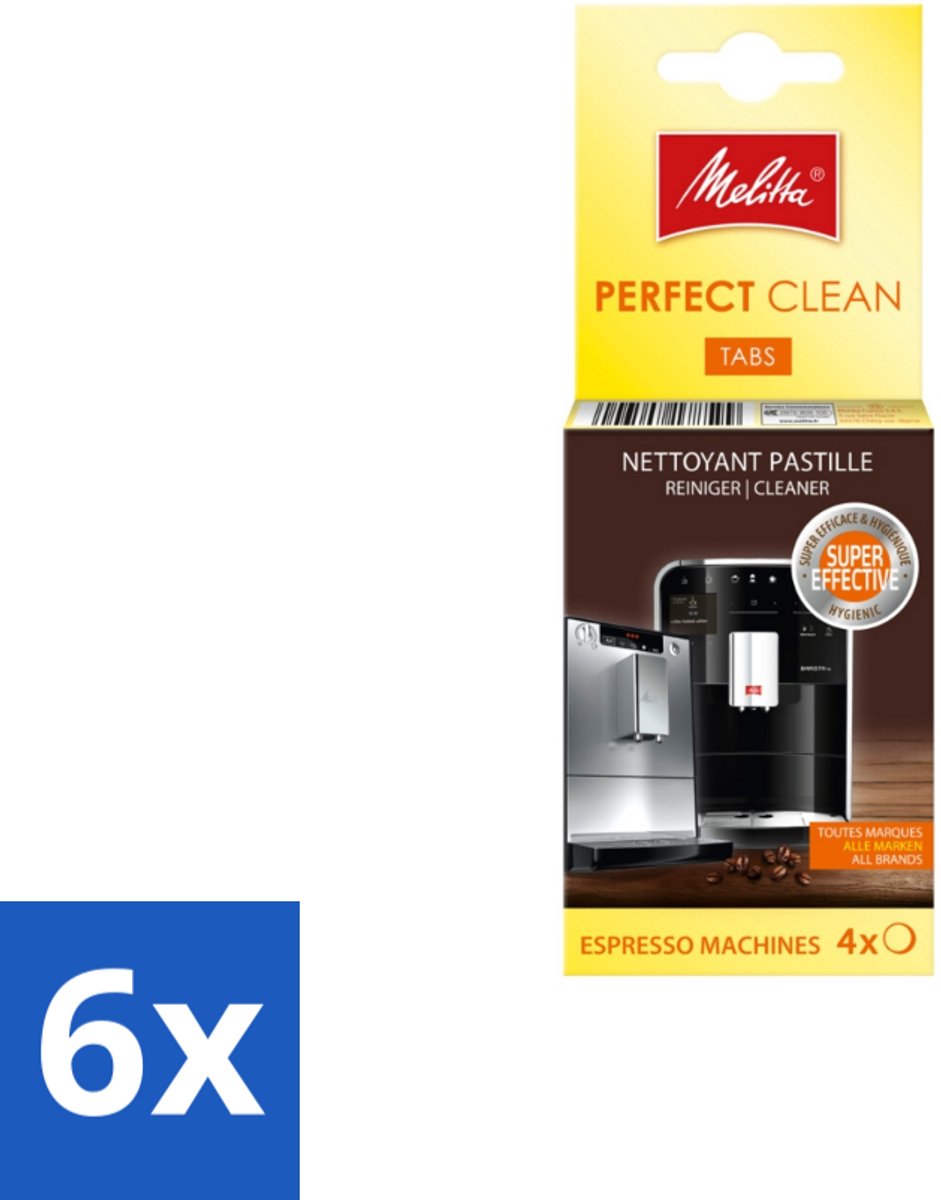 Melitta - Perfect Clean – Reinigingstabletten – Voor volautomatische espressomachines – 4 tabletten - Voordeelverpakking - 6 stuks