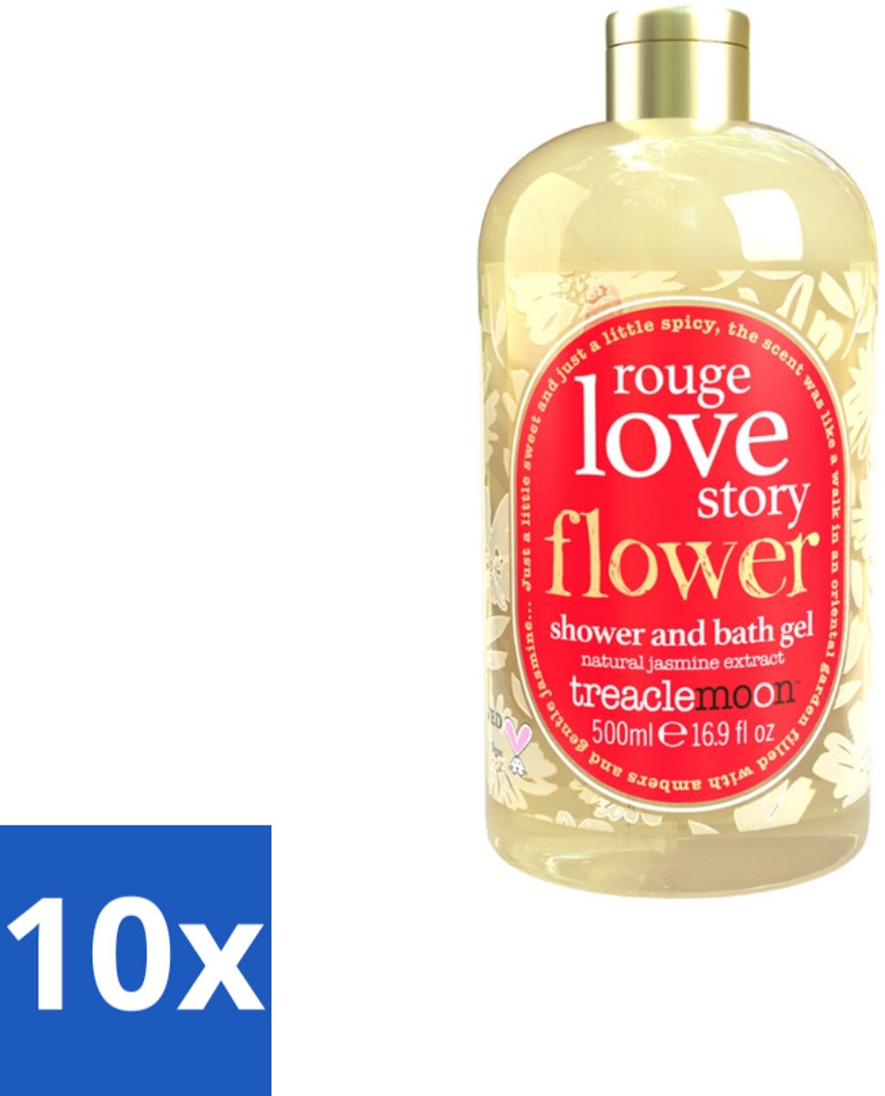 Treaclemoon – Bad- & Douchegel – Rouge Love Story – 500 ml - Bulkverpakking - 10 stuks